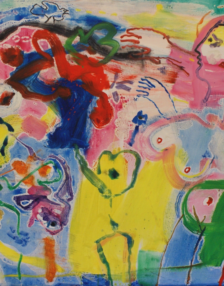 Abstract kleurrijk olieverfschilderij