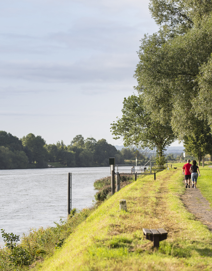 Koppel wandelt langs de Maas