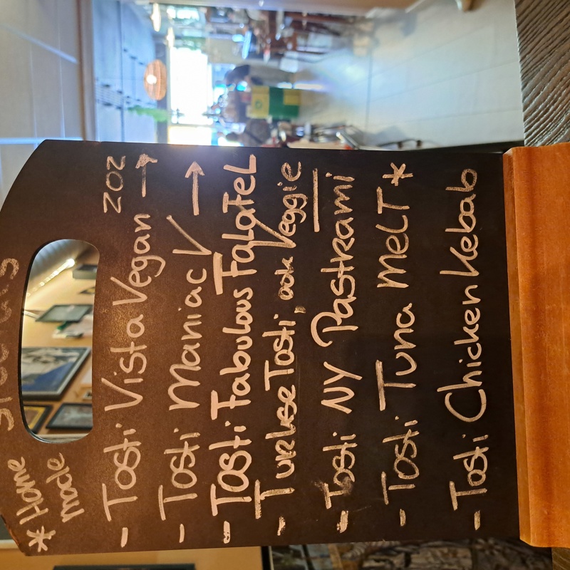 Met krijt beschreven zwart bordje 